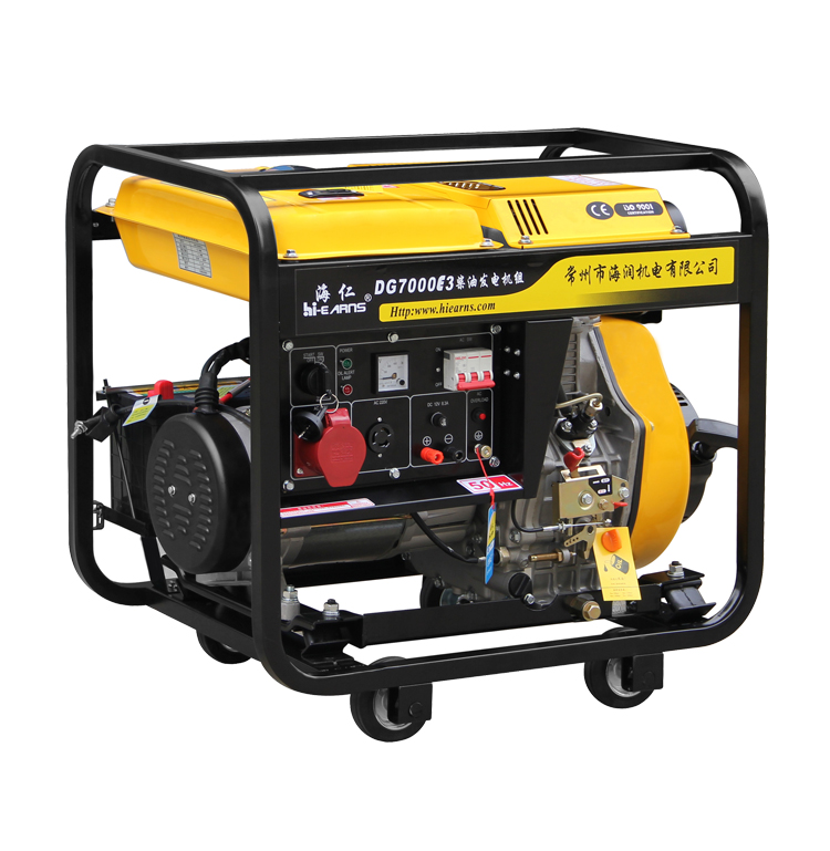Rated 5KW output open frame portable 188FA engine diesel generator